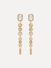 Oscar de la Renta Cascading Mixed-Stone Drop Clip-On Earrings