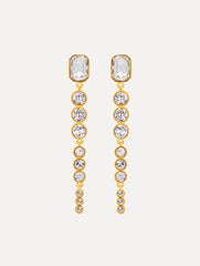 Oscar de la Renta Cascading Mixed-Stone Drop Clip-On Earrings