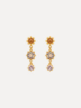 Oscar de la Renta Faceted Crystal Drop Earrings