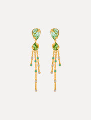 Oscar de la Renta Pear-Cut Chandelier Earrings