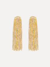 Oscar de la Renta Beaded Tassel Drop Clip-On Earrings