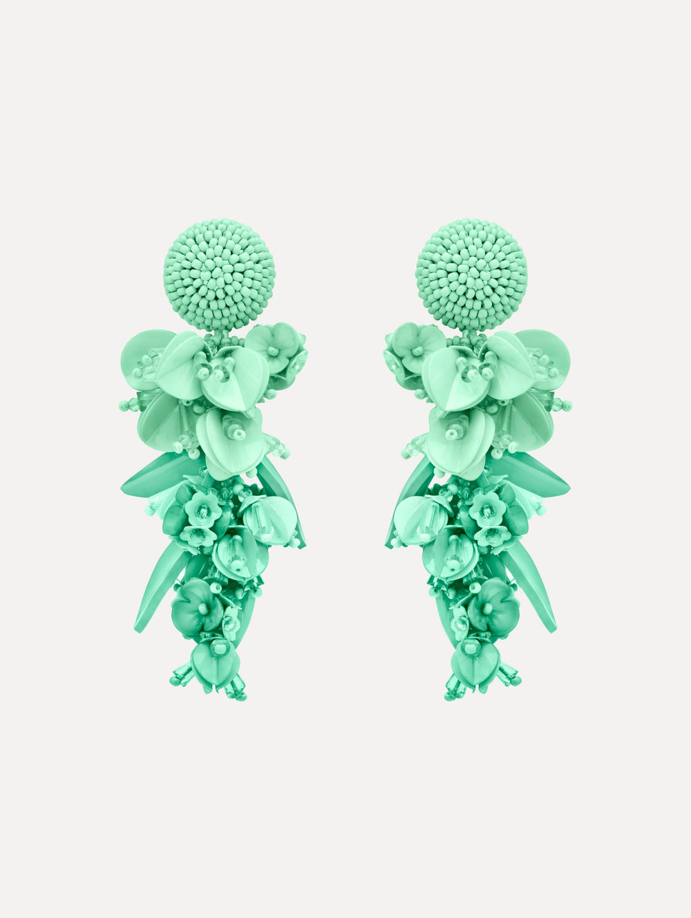 Oscar de la Renta Cascading Petal Drop Clip-On Earrings