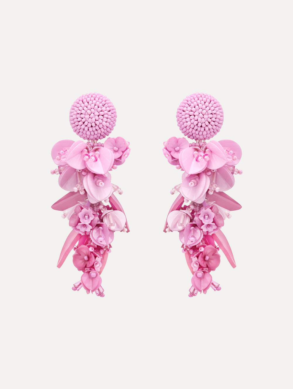 Oscar de la Renta Cascading Petal Drop Clip-On Earrings