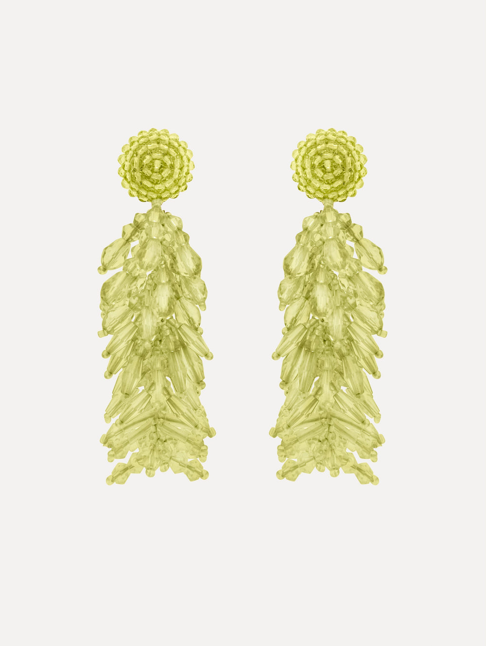Oscar de la Renta Beaded Cascade Tassel Clip-On Earrings