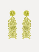 Oscar de la Renta Beaded Cascade Tassel Clip-On Earrings