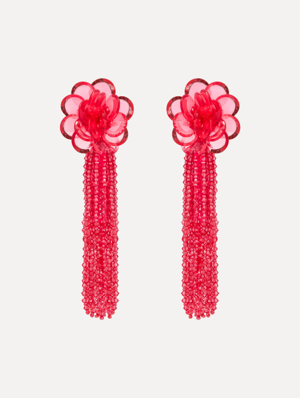 Oscar de la Renta Flower Chanelier Clip-On Earrings