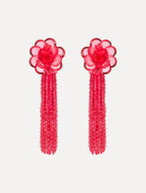 Oscar de la Renta Flower Chanelier Clip-On Earrings
