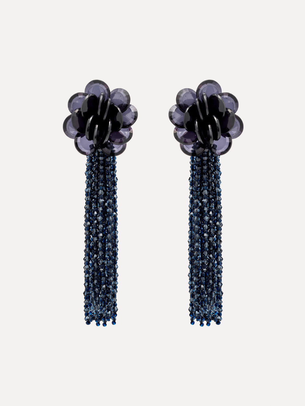Oscar de la Renta Flower Chanelier Clip-On Earrings