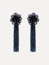 Oscar de la Renta Flower Chanelier Clip-On Earrings
