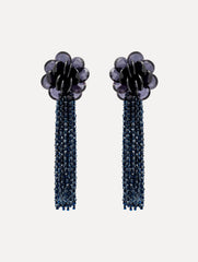 Oscar de la Renta Flower Chanelier Clip-On Earrings