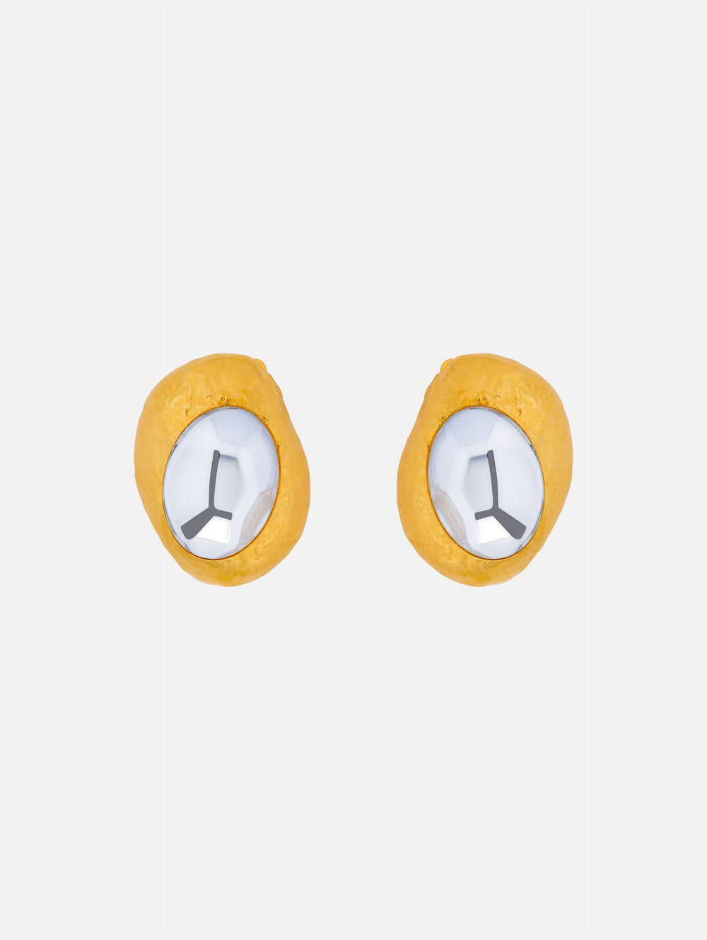 Oscar de la Renta Hammered Oval Clip-On Earrings