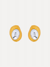 Oscar de la Renta Hammered Oval Clip-On Earrings