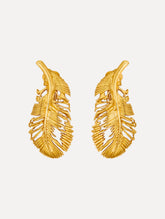 Oscar de la Renta Feather Clip-On Earrings