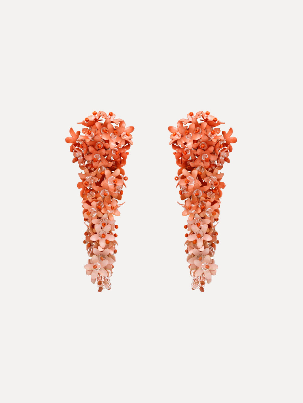 Oscar de la Renta Cascading Flower Clip-On Earrings
