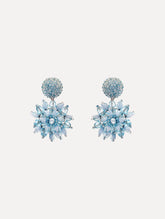 Oscar de la Renta Raffia & Beaded Flower Earrings