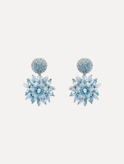 Oscar de la Renta Raffia & Beaded Flower Earrings