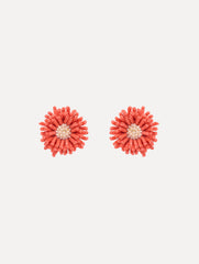 Oscar de la Renta Pompom Flower Earrings