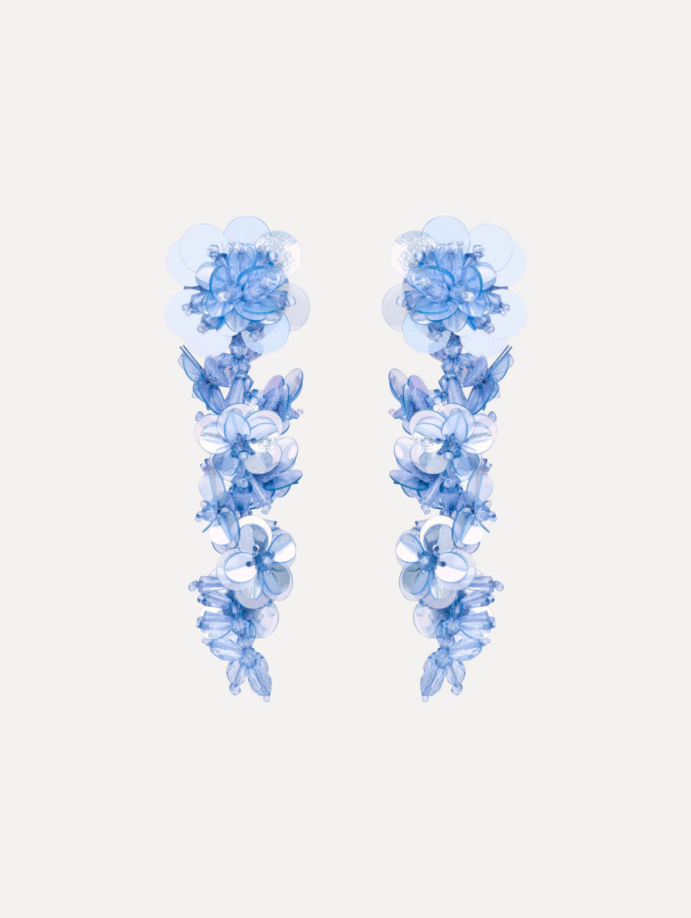 Oscar de la Renta Sequin Flower Clip-On Earrings