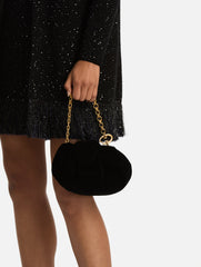 Oscar de la Renta Mini Velvet Bow Clutch