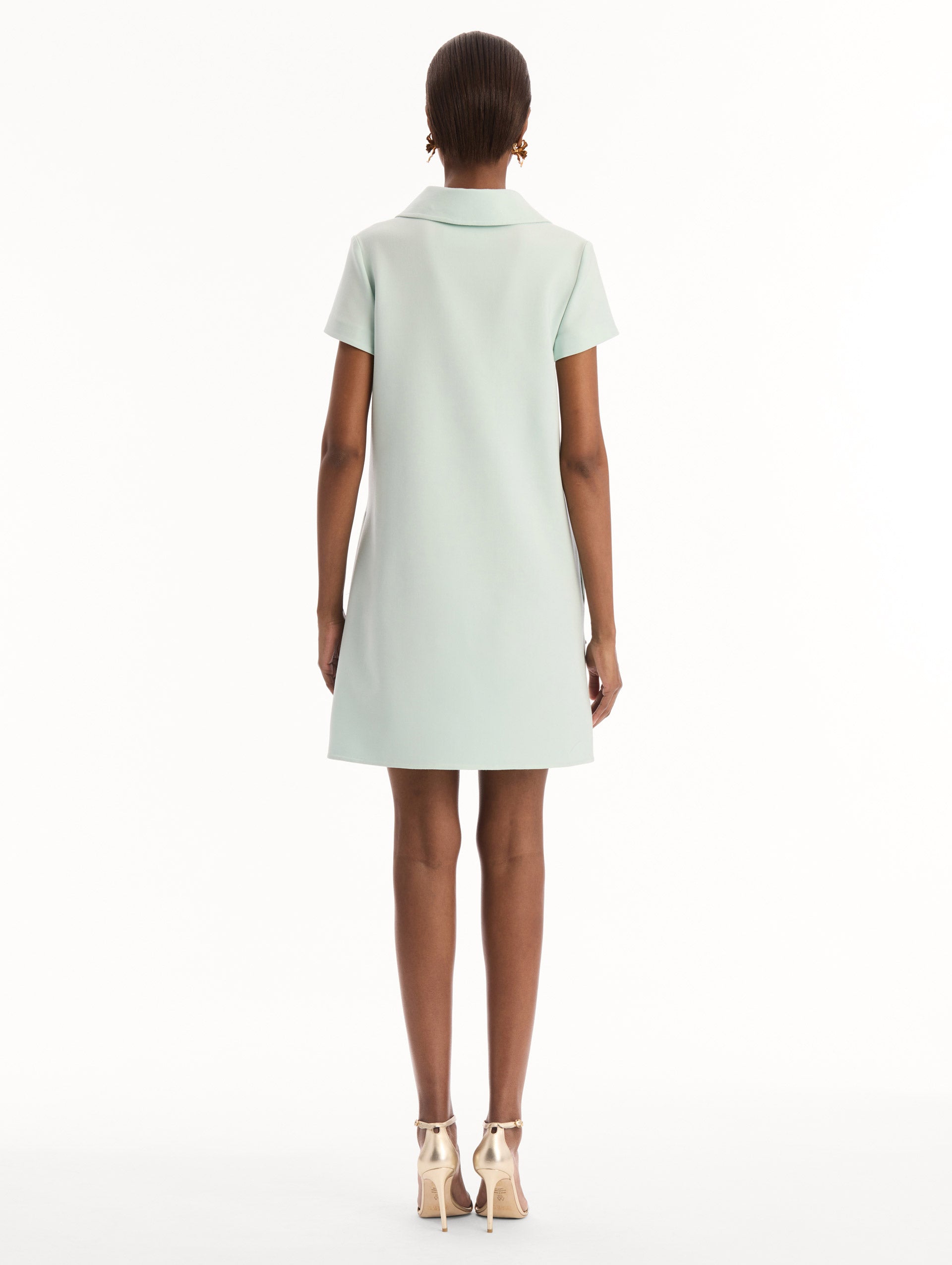 Oscar de la Renta Dominican Mixed-Floral Threadwork Shift Dress