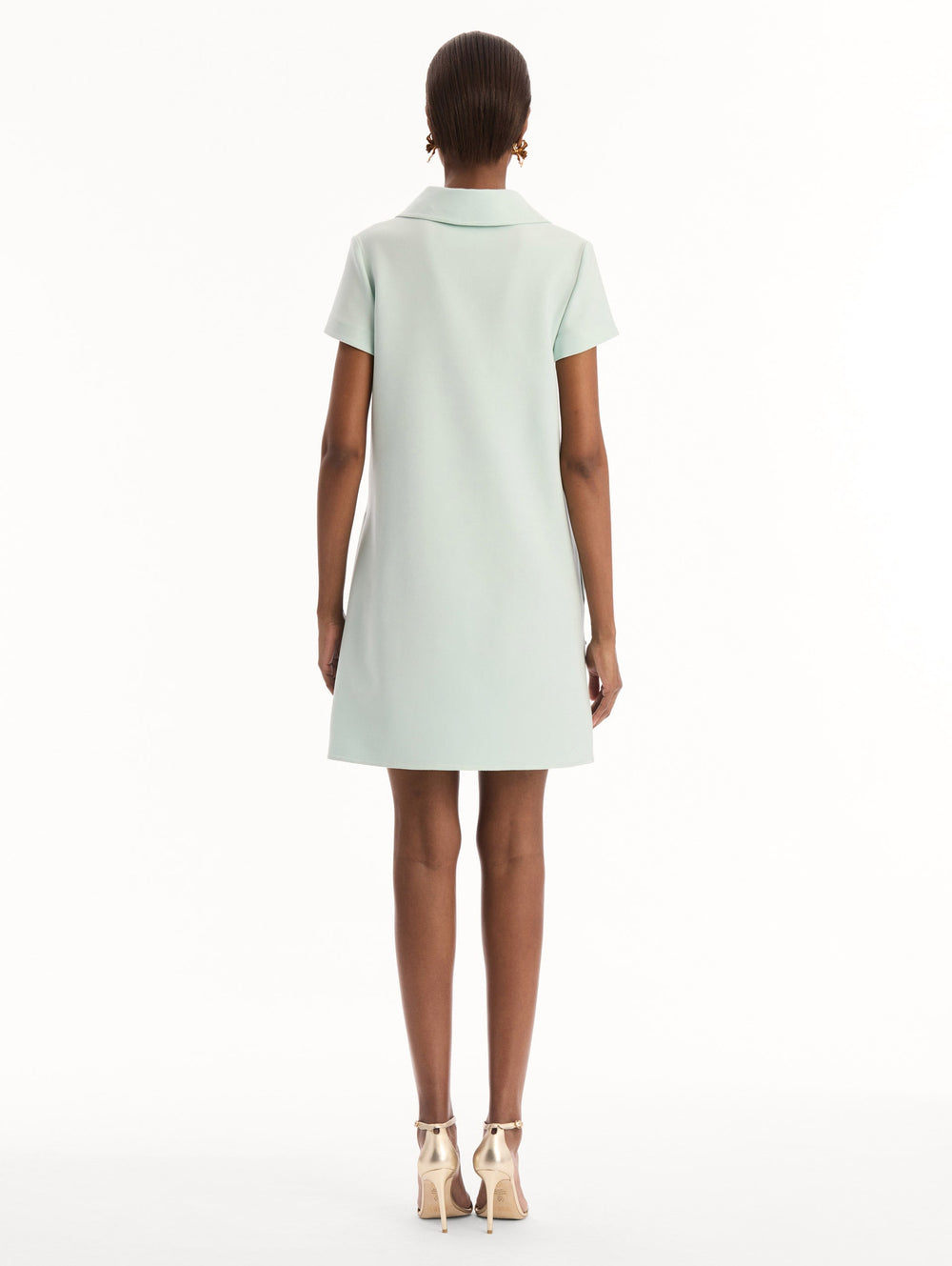 Oscar de la Renta Dominican Mixed-Floral Threadwork Shift Dress