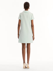 Oscar de la Renta Dominican Mixed-Floral Threadwork Shift Dress