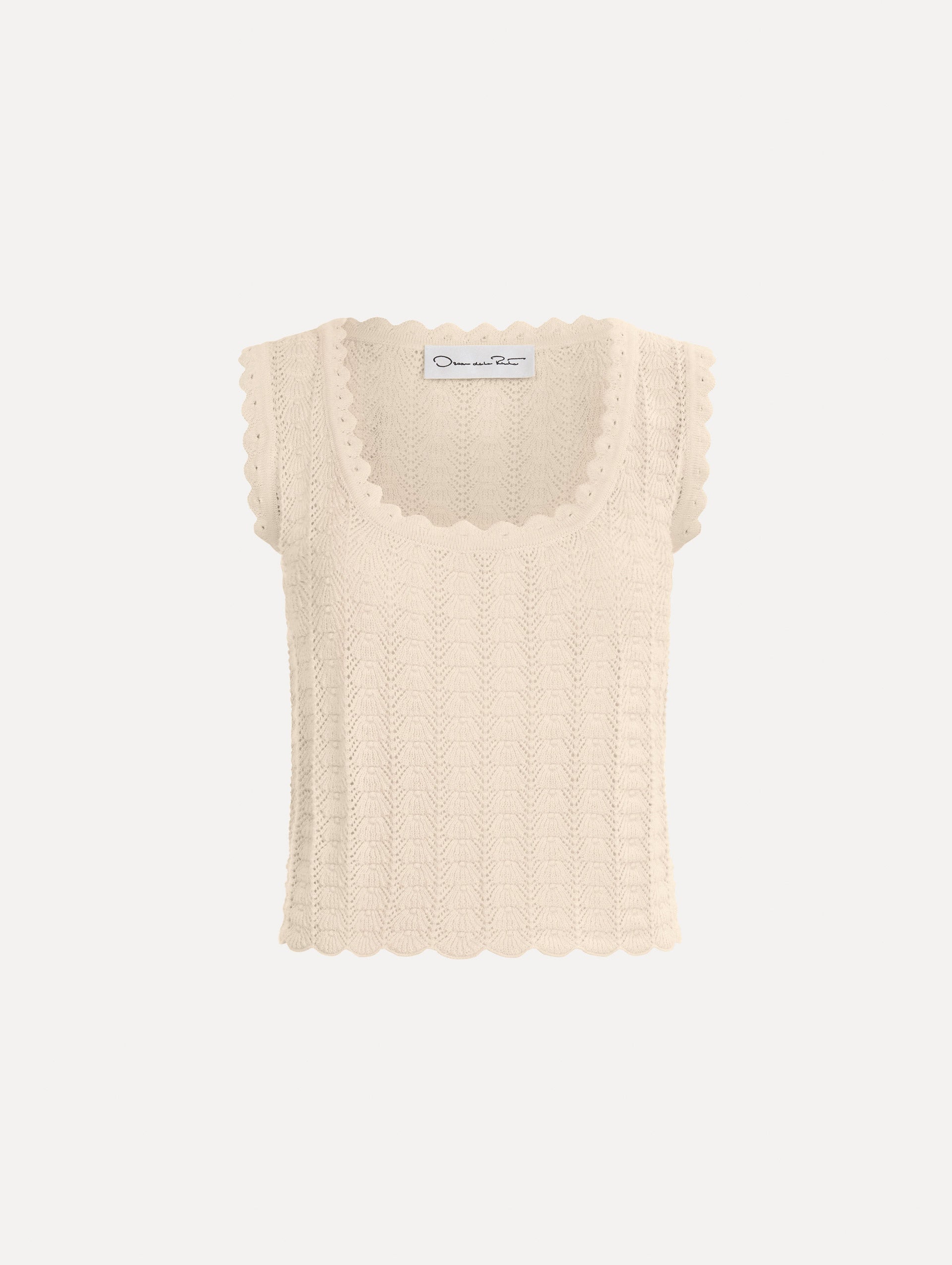 Oscar de la Renta Pointelle Weave Tank