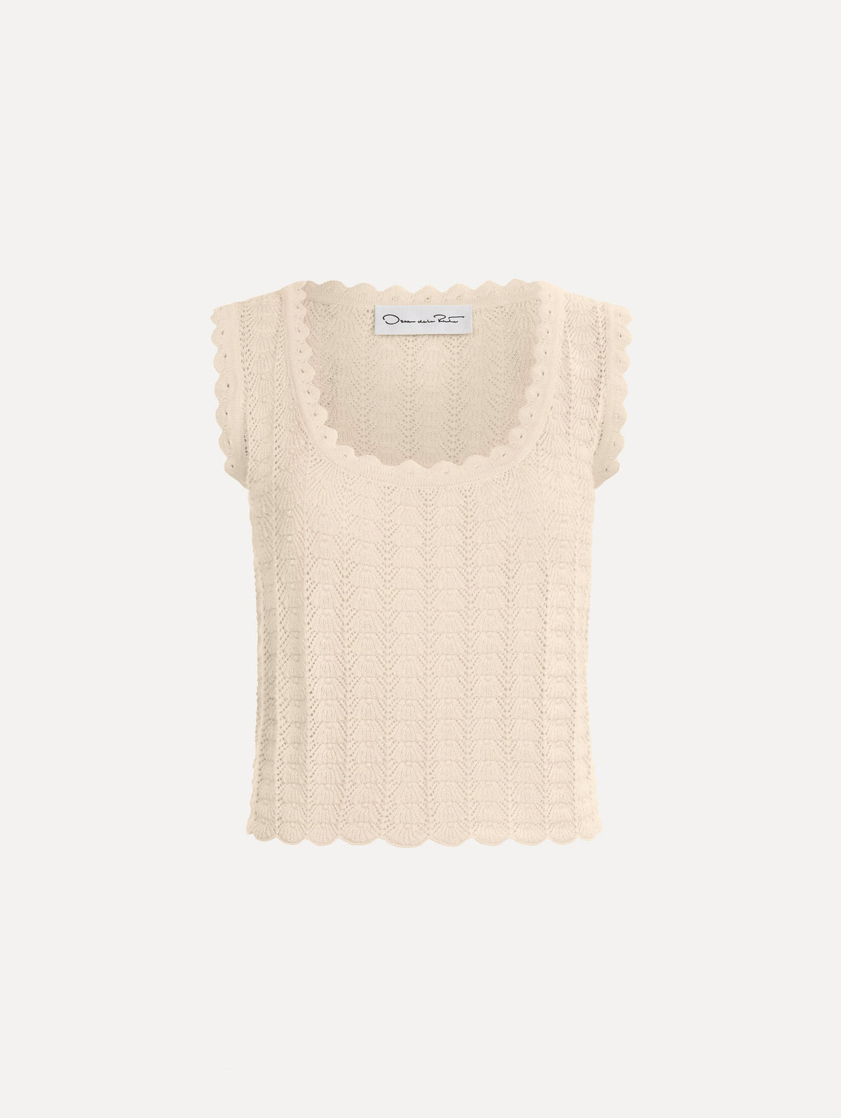 Oscar de la Renta Pointelle Weave Tank