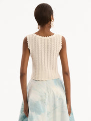Oscar de la Renta Pointelle Weave Tank