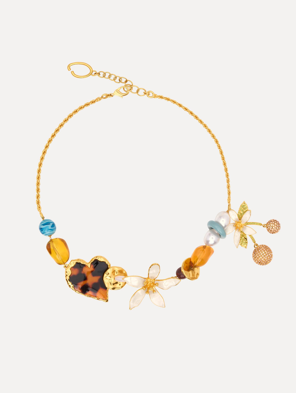 Oscar de la Renta Orange Blossom Charm Necklace