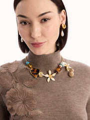 Oscar de la Renta Orange Blossom Charm Necklace