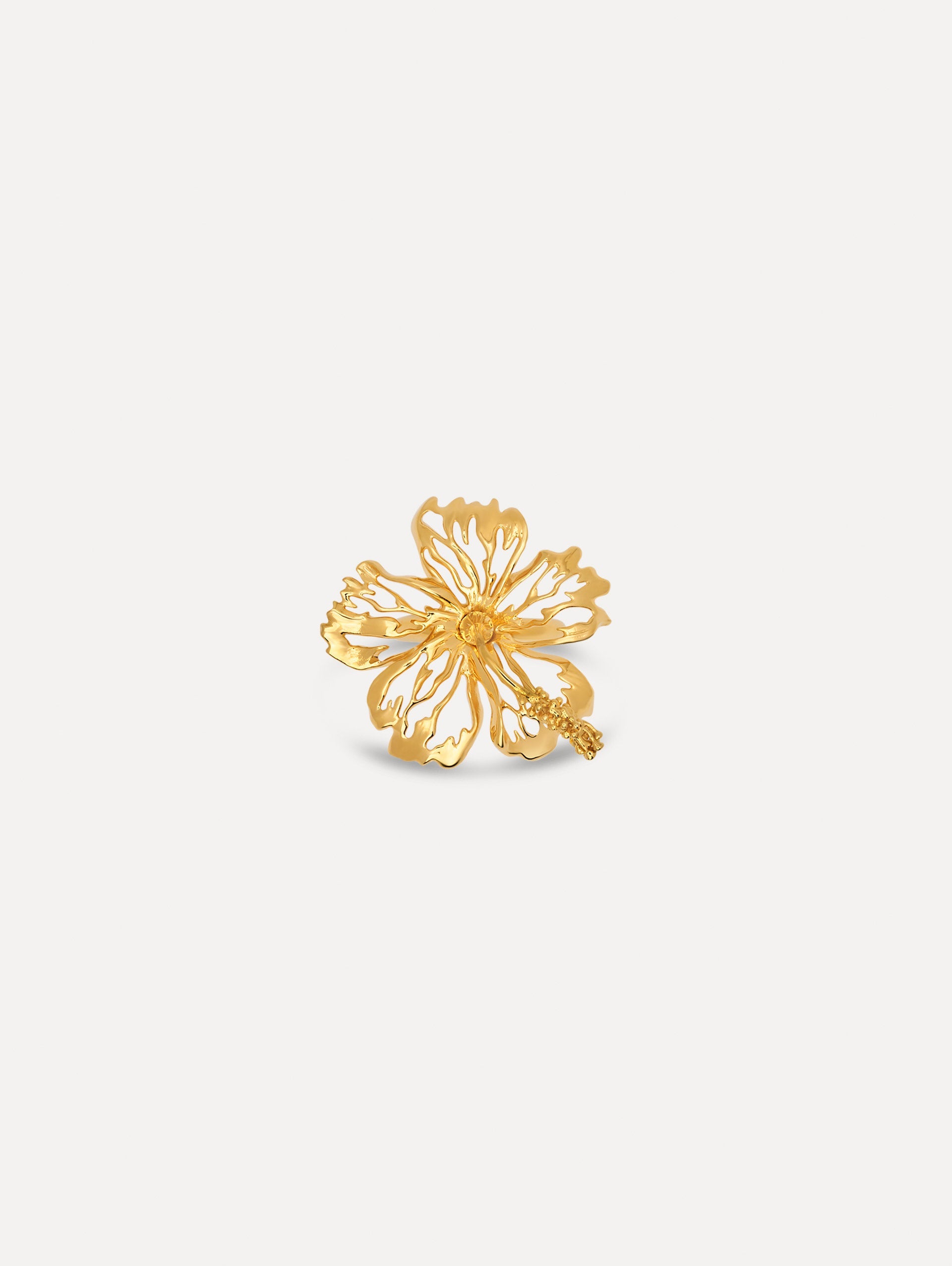 Oscar de la Renta Openwork Hibiscus Ring