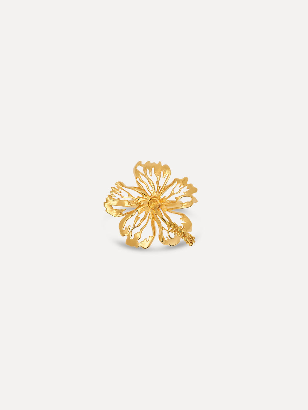 Oscar de la Renta Openwork Hibiscus Ring