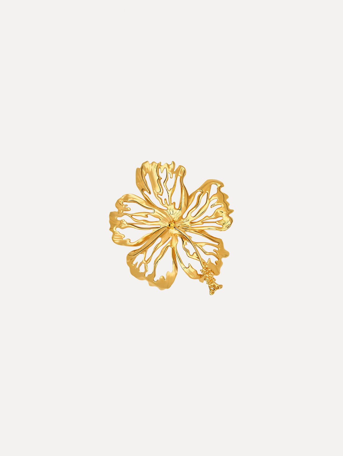 Oscar de la Renta Openwork Hibiscus Brooch