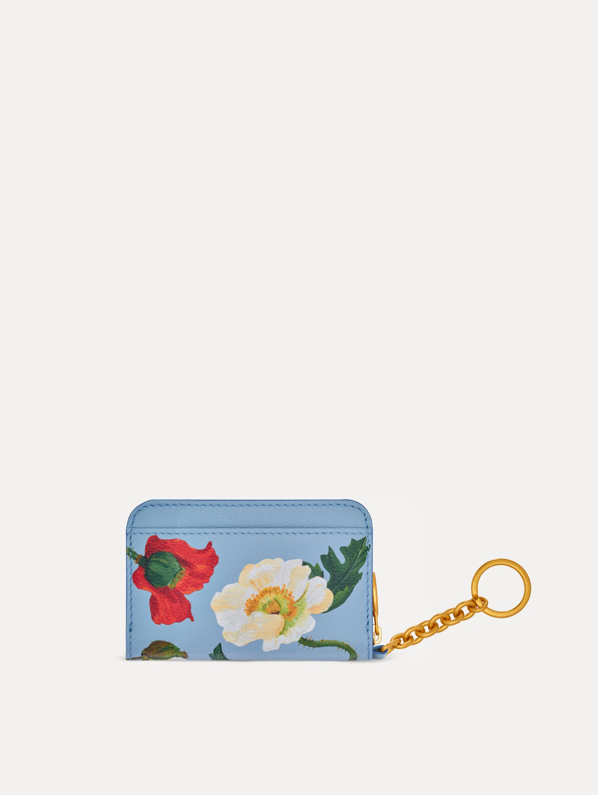 Oscar de la Renta Poppy-Printed Zip Card Case