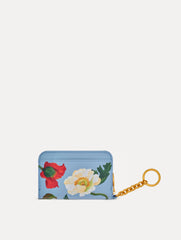 Oscar de la Renta Poppy-Printed Zip Card Case