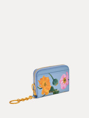 Oscar de la Renta Poppy-Printed Zip Card Case