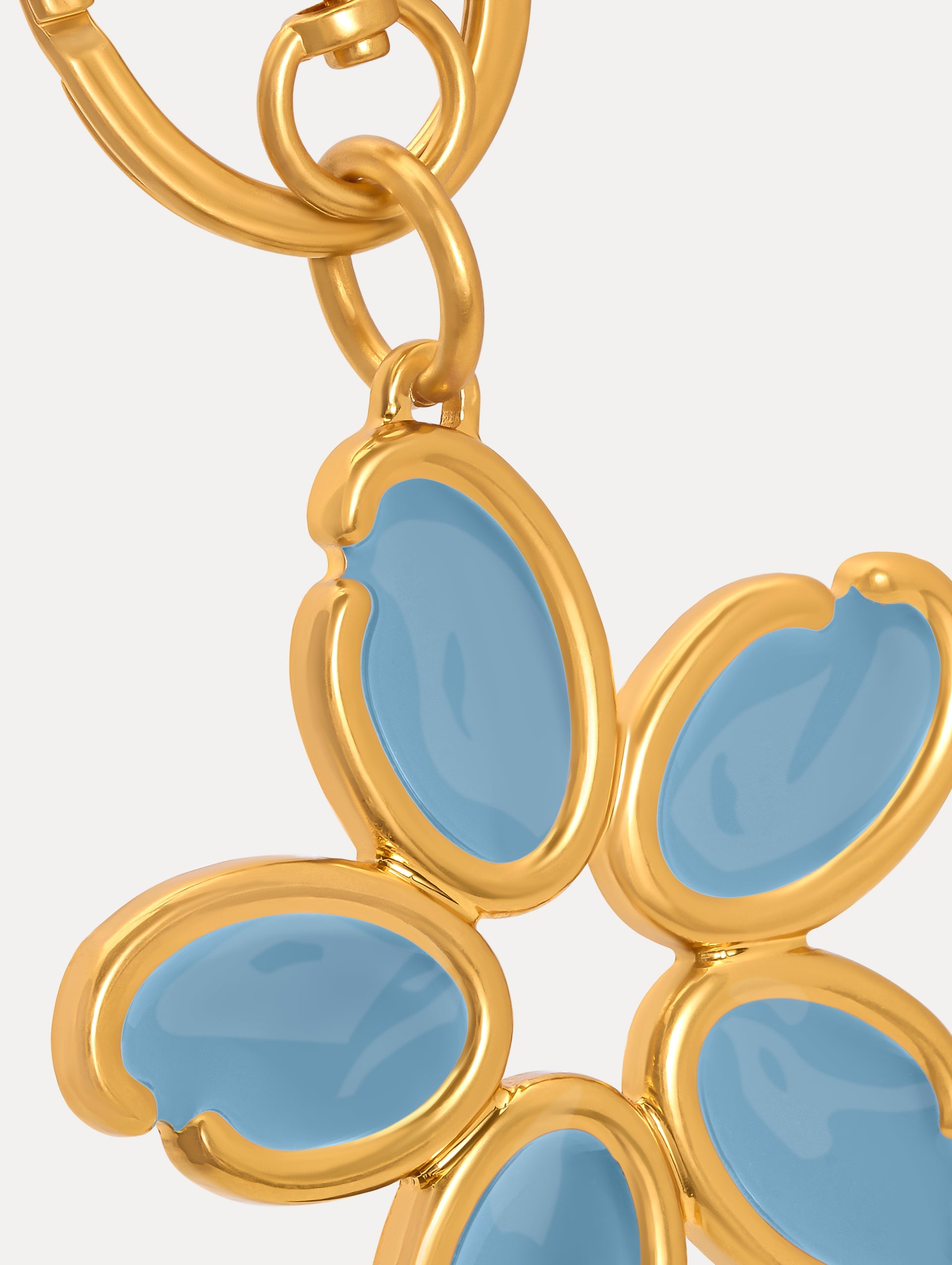 Oscar de la Renta Enamel O Flower Key Chain