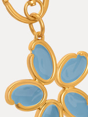 Oscar de la Renta Enamel O Flower Key Chain