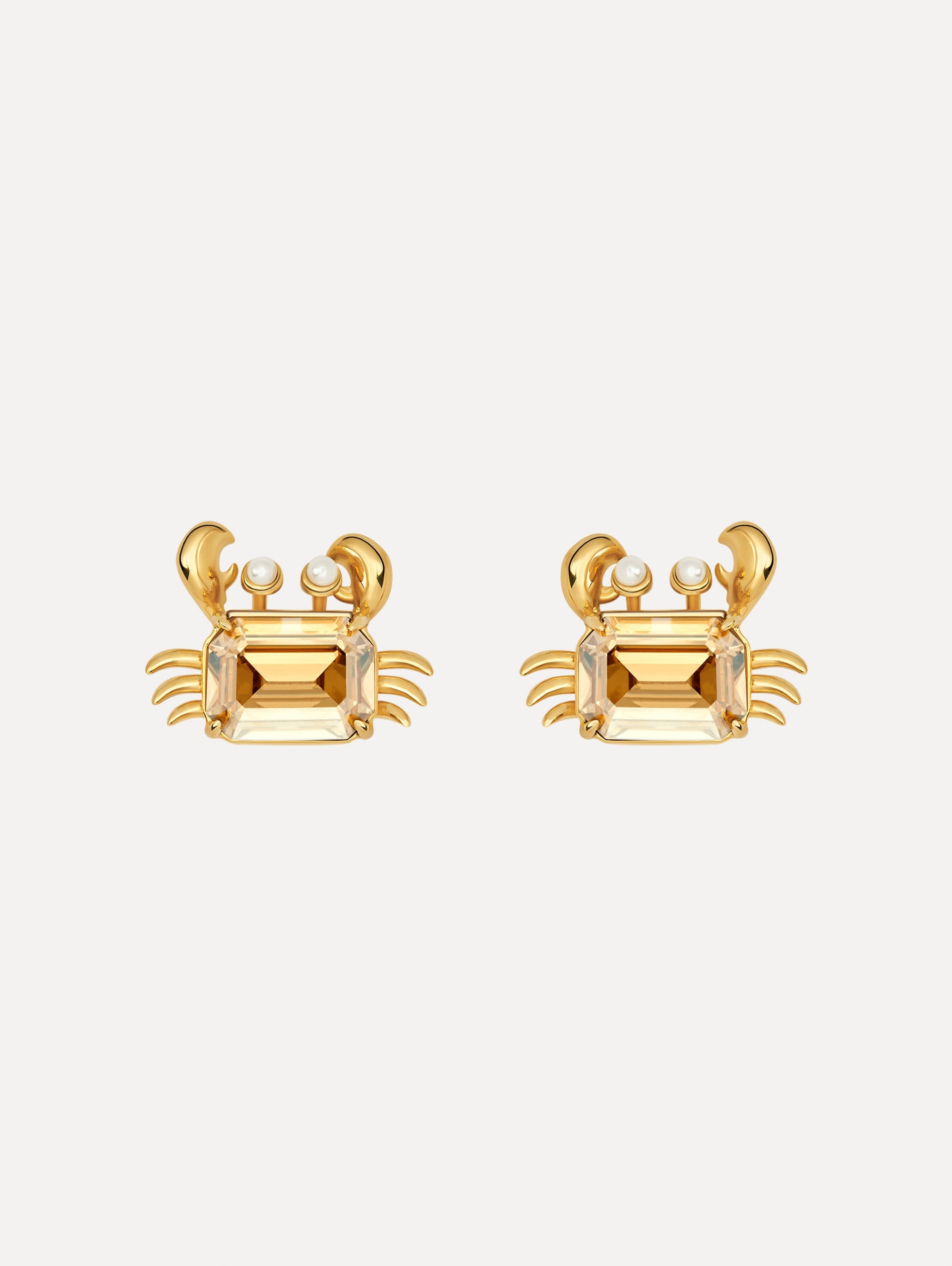 Oscar de la Renta Crystal Crab Earrings