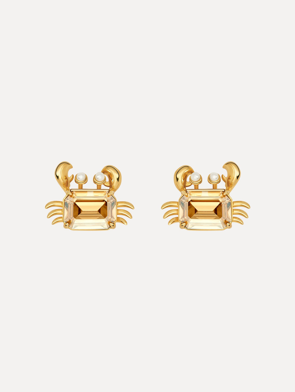 Oscar de la Renta Crystal Crab Earrings