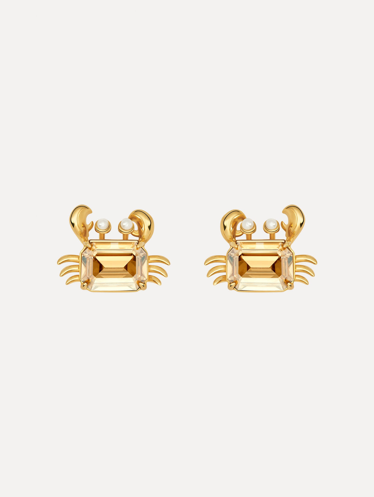 Oscar de la Renta Crystal Crab Earrings