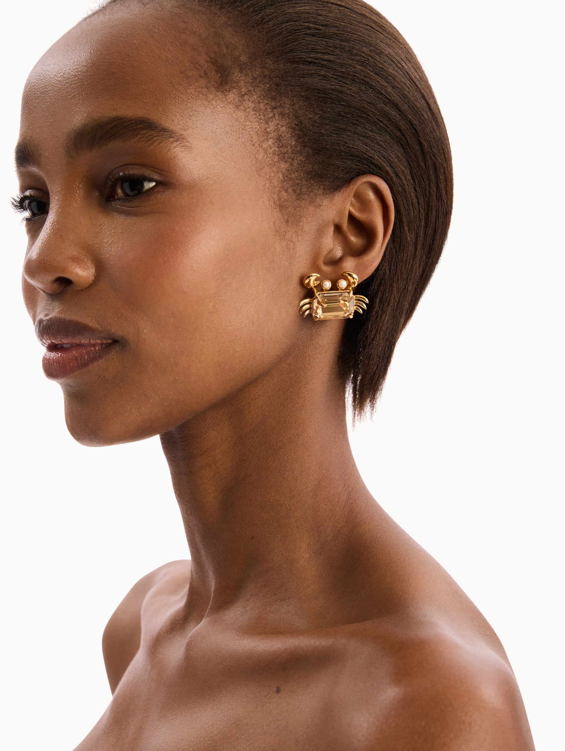 Oscar de la Renta Crystal Crab Earrings