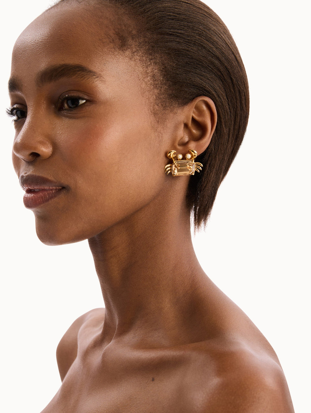 Oscar de la Renta Crystal Crab Earrings