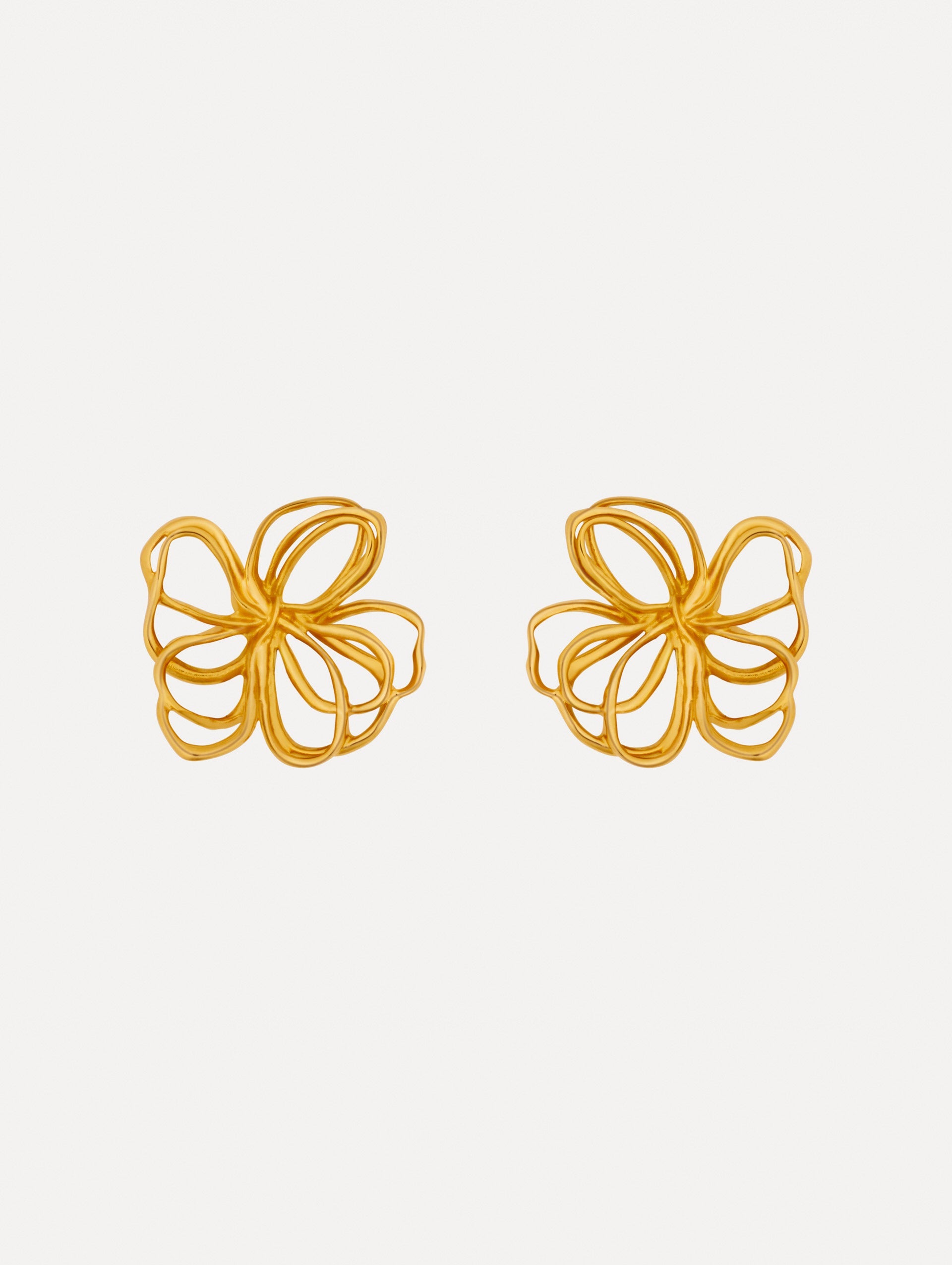 Oscar de la Renta Threaded Flower Earrings