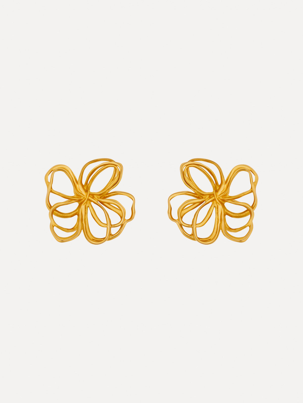 Oscar de la Renta Threaded Flower Earrings