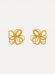Oscar de la Renta Threaded Flower Earrings