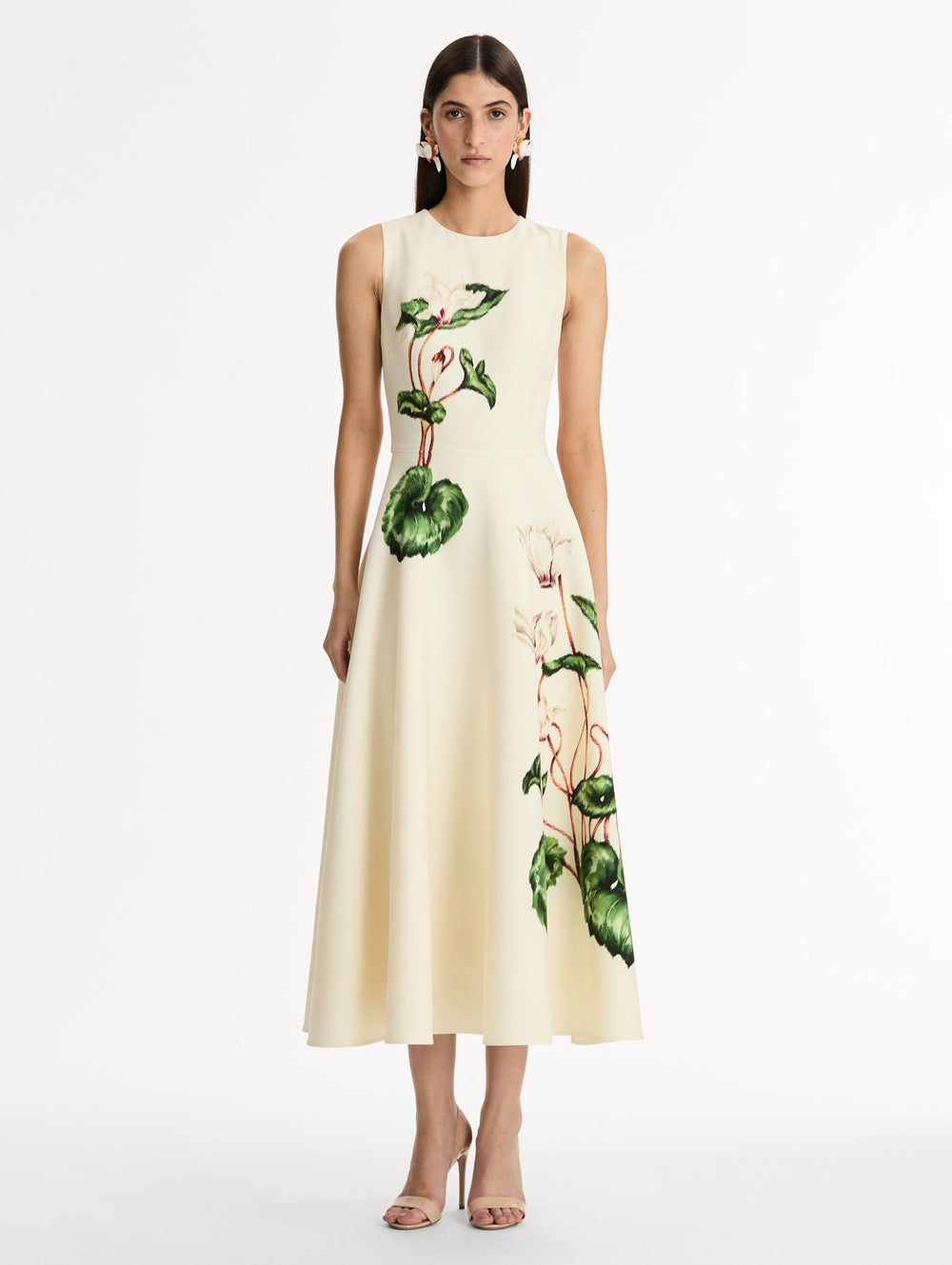 Oscar de la Renta Chiné Cyclamen Wool Dress