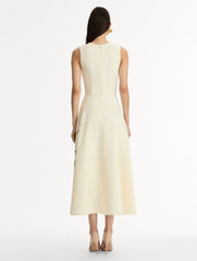 Oscar de la Renta Chiné Cyclamen Wool Dress