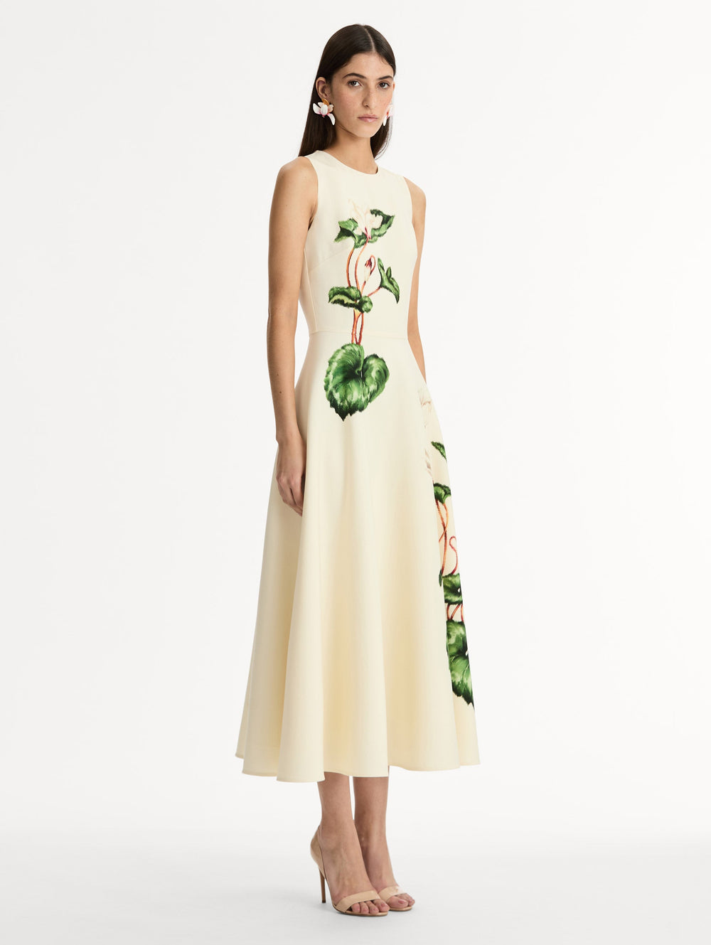Oscar de la Renta Chiné Cyclamen Wool Dress